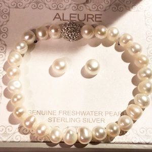 Genuine Freshwater Pearl Sterling Silver Set